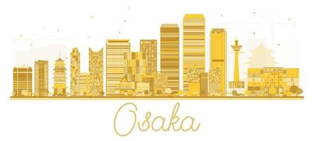 Osaka Japan stad horizon gouden silhouet. vector