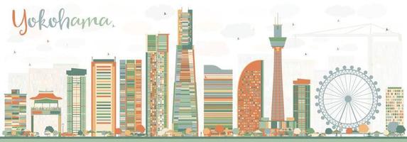 abstract yokohama horizon met kleur gebouwen. vector