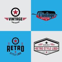 wijnoogst retro vector logo set. wijnoogst logo's, badges vector illustratie. vector ontwerp elementen, logo's, identiteit, badges en voorwerpen.