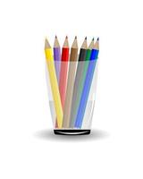 reeks van gekleurde potloden Aan wit achtergrond vector