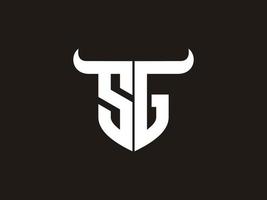 eerste sg stier logo ontwerp. vector