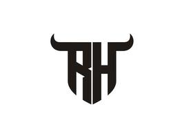 eerste rh stier logo ontwerp. vector