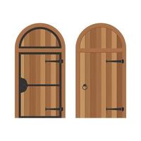 oude houten deuren geïsoleerd vector