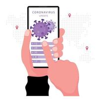 coronavirus of covid19 nieuwsupdate op smartphone vector