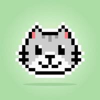 pixel 8 bit kat. dier voor spelactiva in vectorillustratie. vector