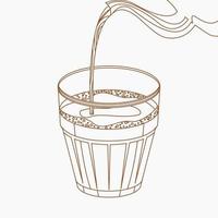 bewerkbare geïsoleerd top kant visie schets stijl gieten Indisch masala chai van waterkoker in glas mok vector illustratie voor artwork element van dranken met zuiden Aziatisch cultuur en traditie ontwerp