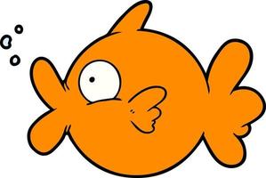 tekenfilm goud vis vector