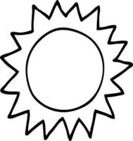 lijn tekening tekenfilm zon vector