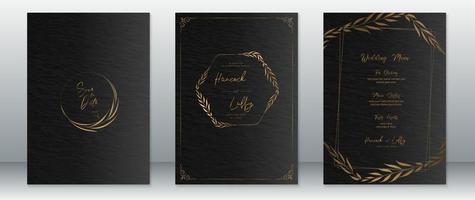bruiloft uitnodiging kaart sjabloon luxe van goud ontwerp vector