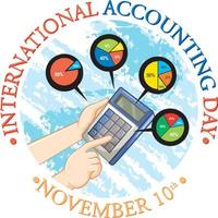 Internationale accounting dag poster ontwerp vector