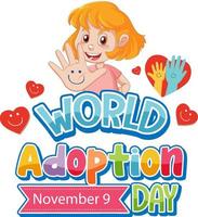 wereld adoptie dag logo ontwerp vector