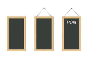 menukrijtborden met houten frame vector