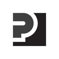 plein abstract p logo ontwerp vector illustratie.