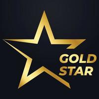 luxe gouden ster logo symbool vector ontwerpen sjabloon, elegant stijl ster logo ontwerpen met zwart achtergrond. eps vector het dossier