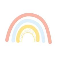 hand- getrokken schattig tekenfilm regenboog. vector illustratie van modern Scandinavisch regenboog, kinderen ontwerp element voor poster, kleding stof afdrukken, kaart, kinderen kleding