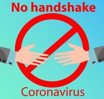 Nee handdrukken, coronavirus, gevaar.concept van bescherming tegen coronavirus infectie.flat vector illustratie.