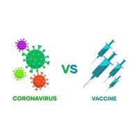 Covid-19-vaccin, illustratie van vaccin bestrijd de virussen vector