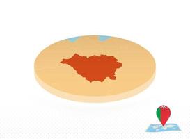 Wit-Rusland kaart ontworpen in isometrische stijl, oranje cirkel kaart. vector