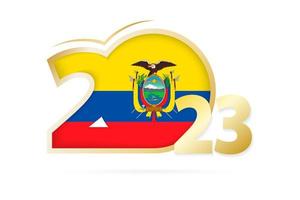 jaar 2023 met Ecuador vlag patroon. vector