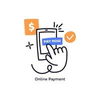 mobiele betaling. smartphone met online betaling. creditcard op schermtelefoon. online winkelen. nfc-betalingen. bankieren, financiële app en e-betaling. vector illustratie