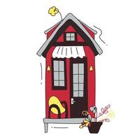 kleurrijk tekening stijl huis. schattig vector illustratie van hand- getrokken huis