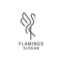 flamingo logo icoon ontwerp sjabloon. luxe, vector. vector