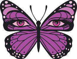 vlinder met ogen kleur vector illustratie