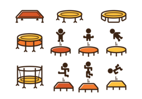 Trampoline pictogram vector