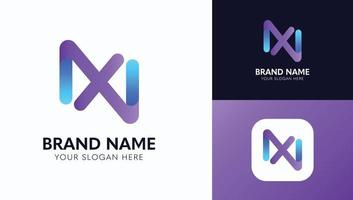 brief nx logo ontwerp, merk identiteit logos vector, modern logo, logo ontwerpen vector illustratie sjabloon pro vector