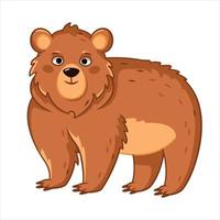 schattig bruin beer staat en looks Rechtdoor. Woud dieren. vector illustratie