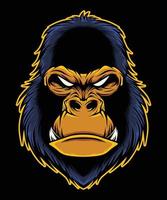 gorilla hoofd mascotte vector beeld