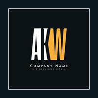 eerste brief akw logo - minimaal bedrijf logo voor alfabet a, k en w vector