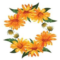 bloemen kader van geel madeliefjes vector