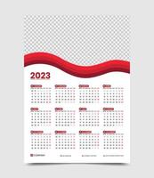 2023 1 bladzijde muur kalender ontwerp vector