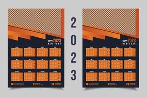 2023 1 bladzijde muur kalender ontwerp vector