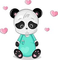 schattig panda beer met hart vector