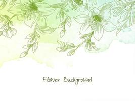 aquarel groene pastel hand getrokken bloemdecoratie vector