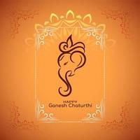 Indiase festival oranje ganesh chaturthi groet vector