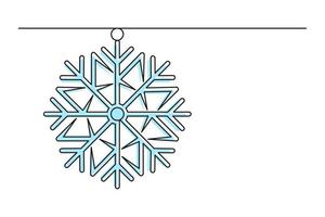 doorlopend een lijn tekening van Kerstmis sneeuwvlok vector