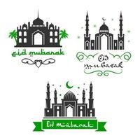 eid mubarak festival vector moslim groeten reeks