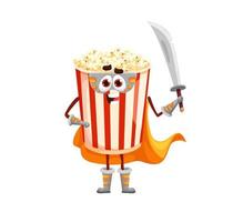 tekenfilm popcorn verdediger karakter met sabel vector