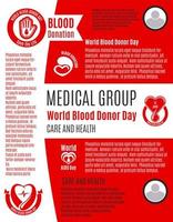 vector poster voor wereld bloed bijdrage schenker dag