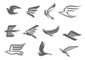 vector pictogrammen van vliegend vogelstand en Vleugels