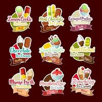 ijs room desserts vector stickers