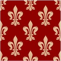 rood bloemen naadloos patroon met fleur-de-lis vector