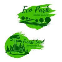 eco park en groen Woud landschap icoon reeks