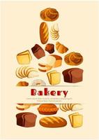 bakkerij brood snijdend bord vector poster