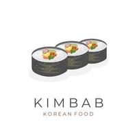 klaar om te eten kimbap gimbap rollen illustratie logo vector