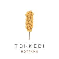 maïs hond hotang tokkebi hotdog straat voedsel vector illustratie logo