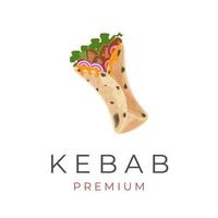 vector illustratie logo van een heerlijk vlees kebab